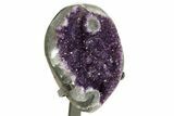 Sparkling Amethyst Geode with Metal Stand - Uruguay #373001-2